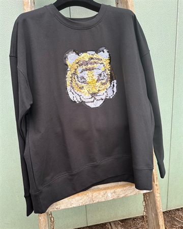 GASPAR Express Tiger Sweatshirt 2401338 Sweatshirt Black 〖 PRE-ORDRE〗KOMMER SLUT MAJ